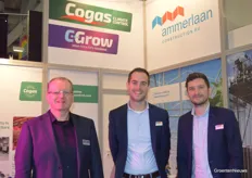 John Vermeulen (Cogas Climate Control) with Ronald Thijssen and Rick Keijsers of Ammerlaan Construction. With C-Grow, there was also a focus on indoor farming.